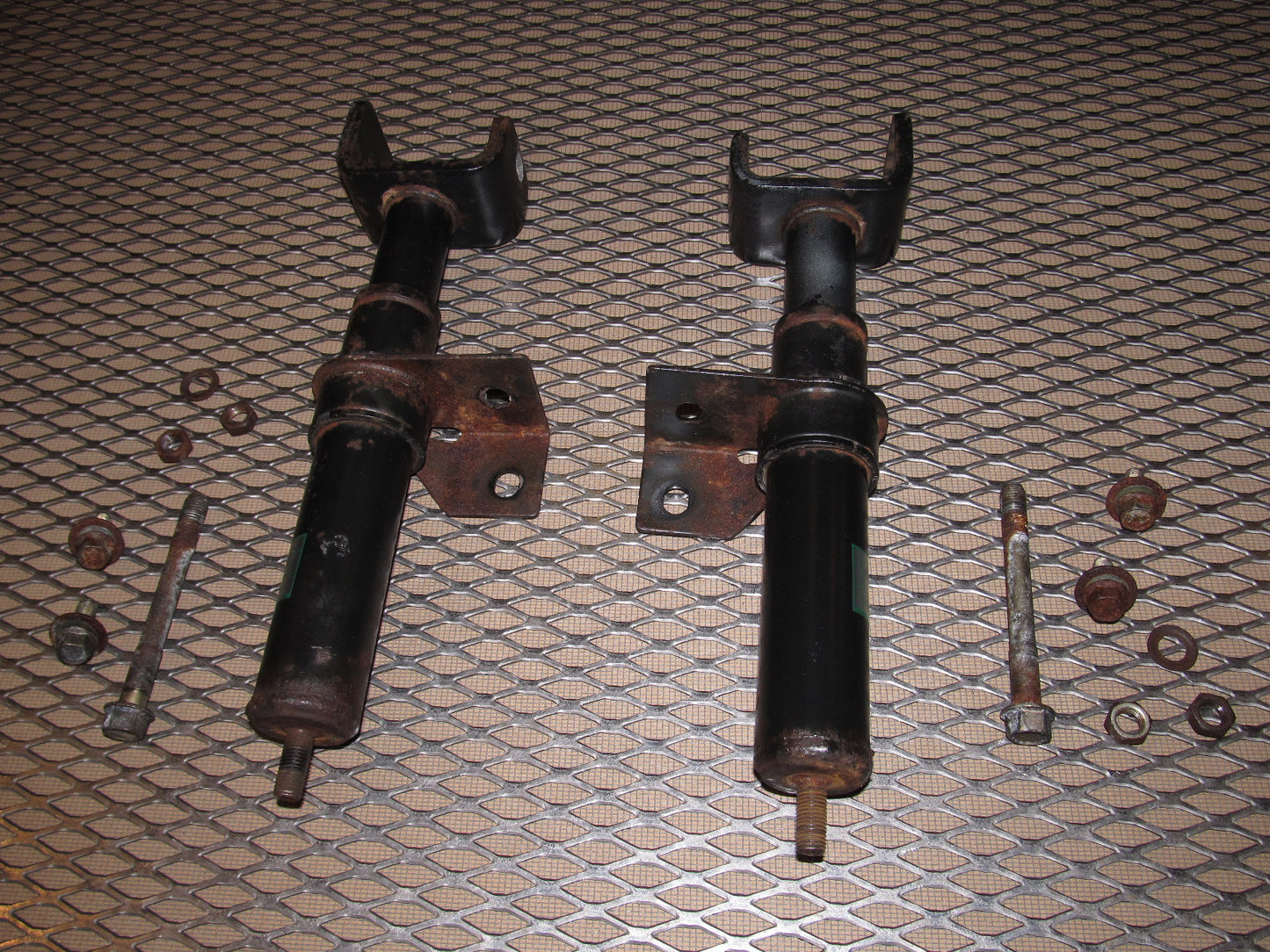 84 85 Mazda RX7 OEM Front Bumper Reinforcement Bracket - Set