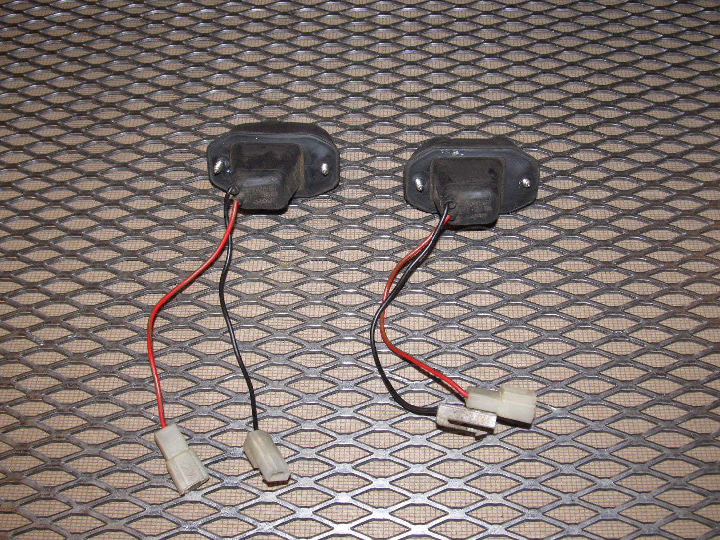 84 85 Mazda RX7 OEM Rear License Plate Light Lamp - Set
